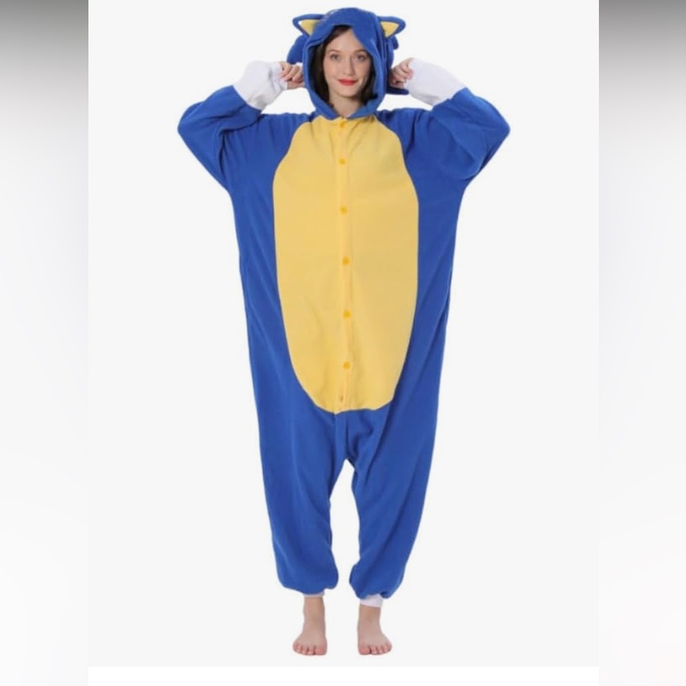 Sonic the hedgehog 🦔 Blue and Yellow Hooded Onesie